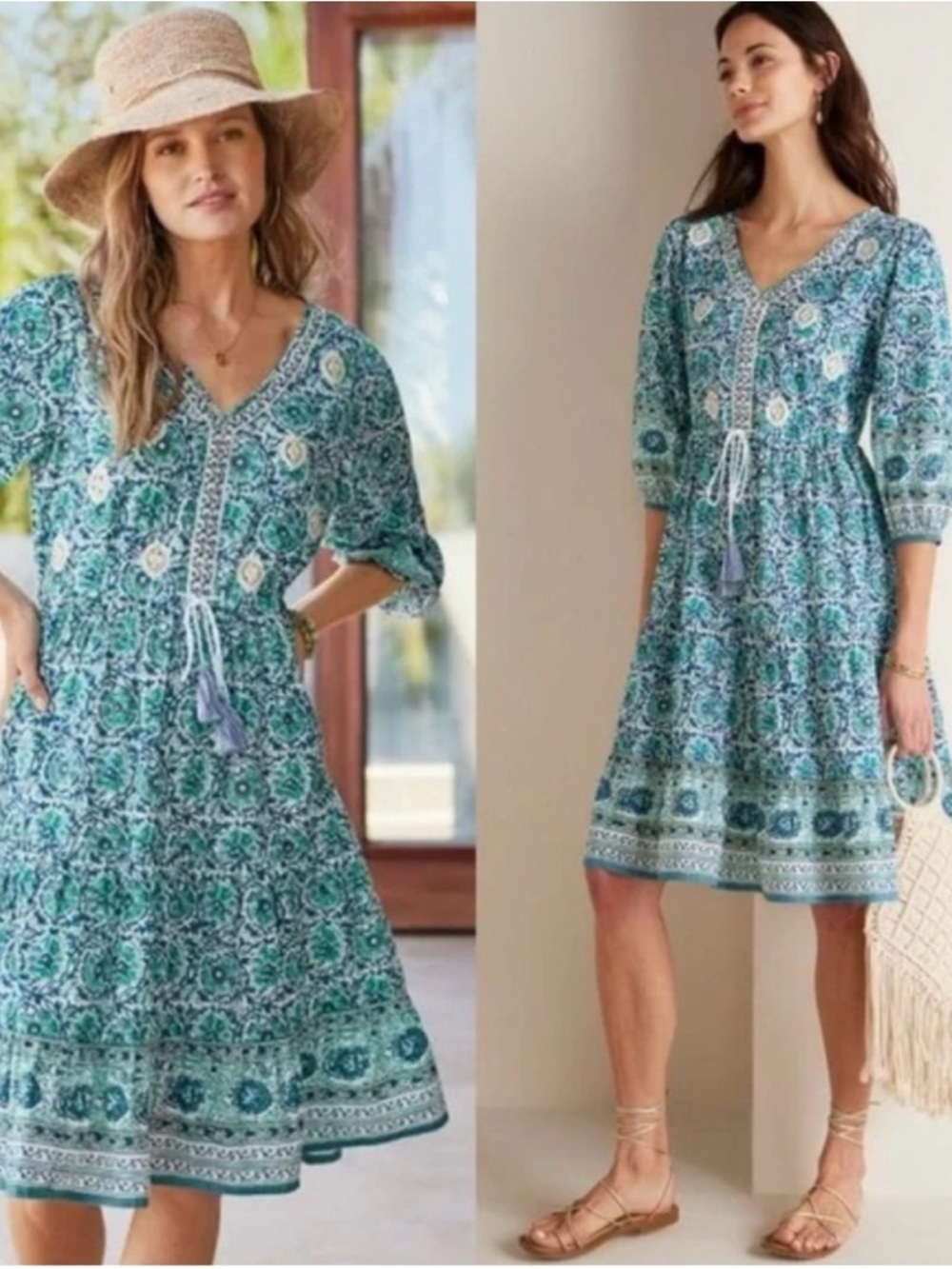 Soft Surroundings Nerissa Printed Boho Dress Size XL